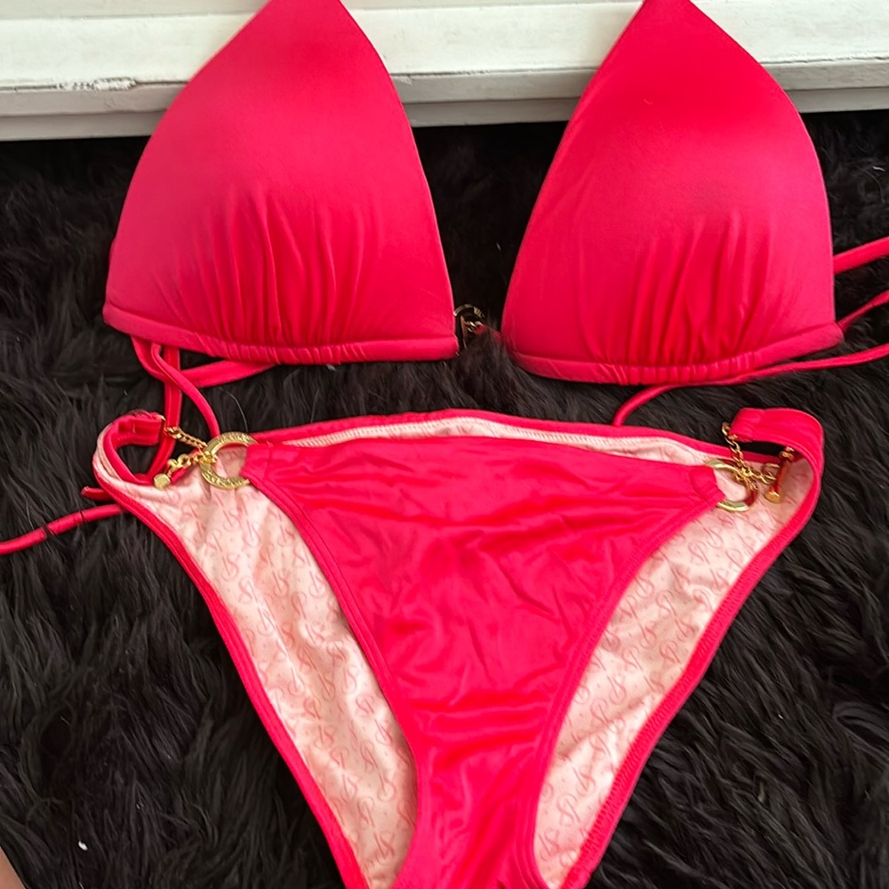 Victoria’s Secret red gold chain bikini sexy
